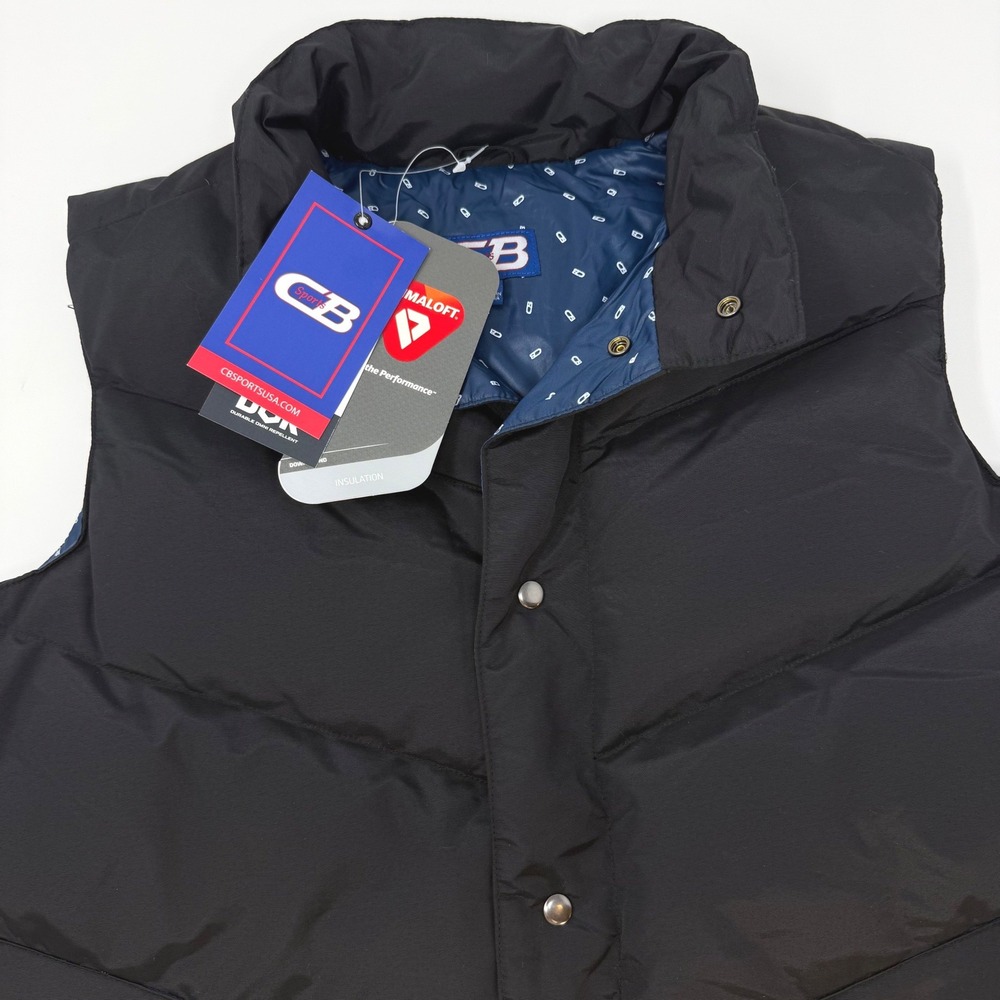 CB Sports Mens Small Primaloft Down Puffer Vest Black NEW